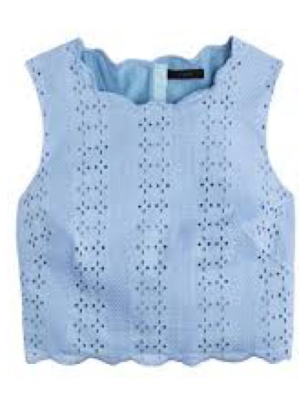 J. Crew Eyelet Scallop Crop Top